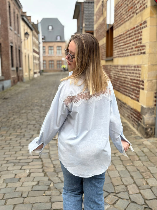 Chemise Alya bleue dentelle