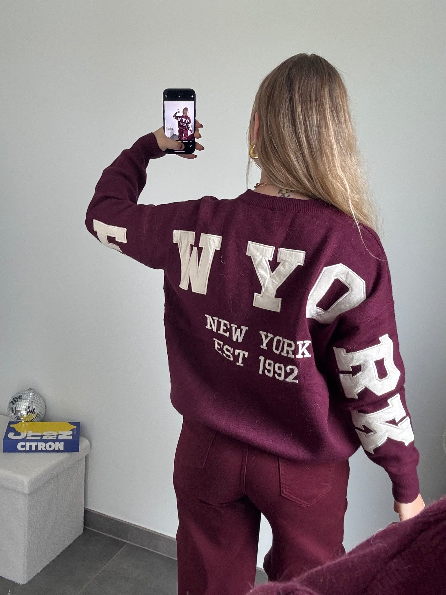 Pull NY bordeaux