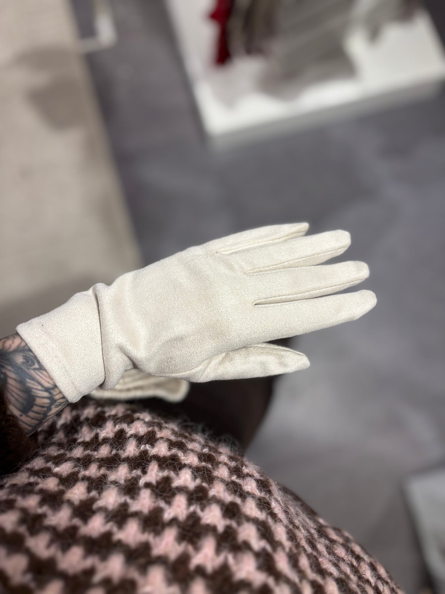 Gants mitaine 3 en 1 beige