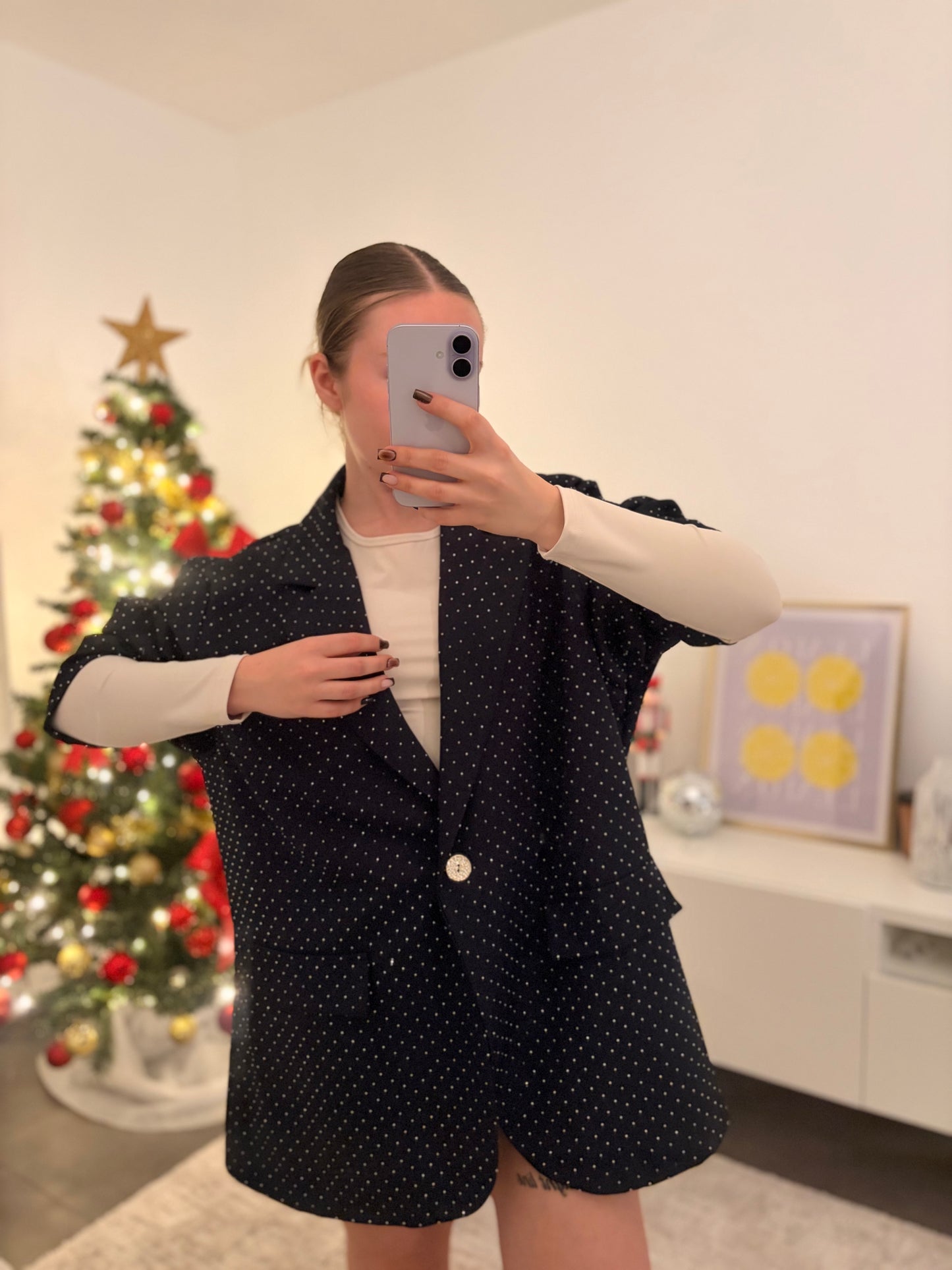 Blazer strass bleu marine