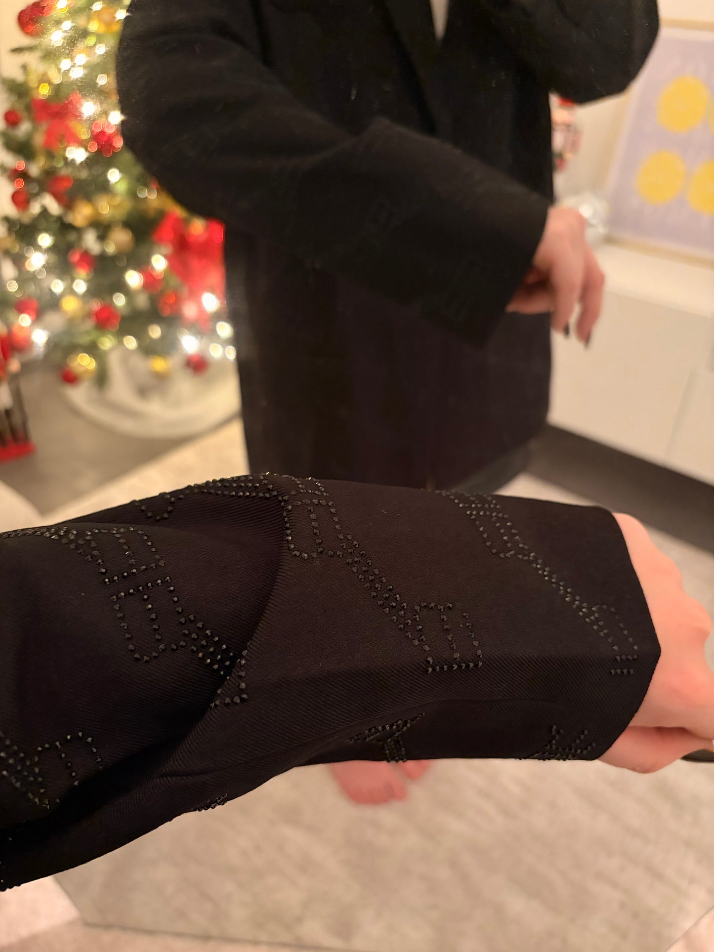 Blazer Noir double B strass