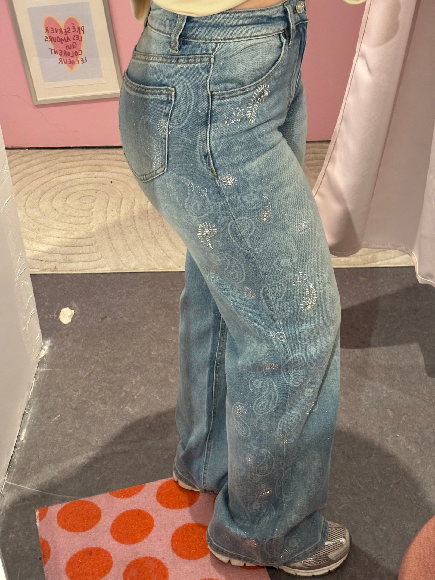 Jeans bandana strass