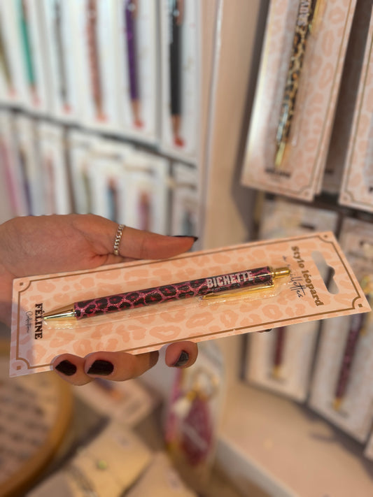 Bic à paillettes léopard - bichette