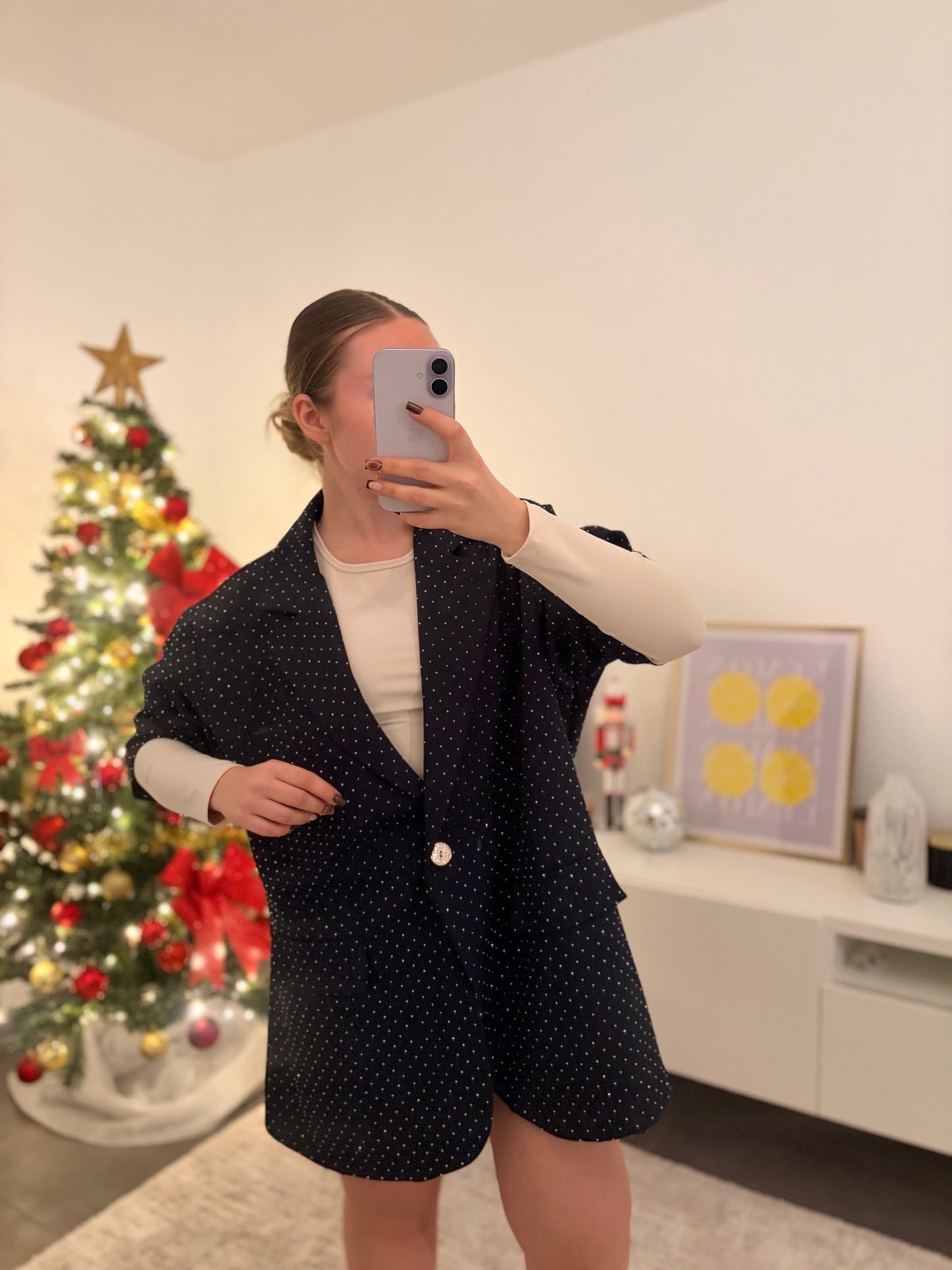 Blazer strass bleu marine