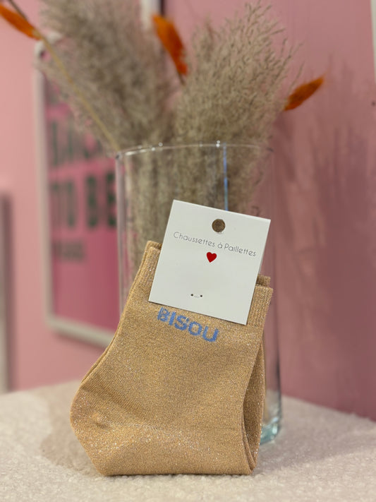 Chaussettes paillettes bisou