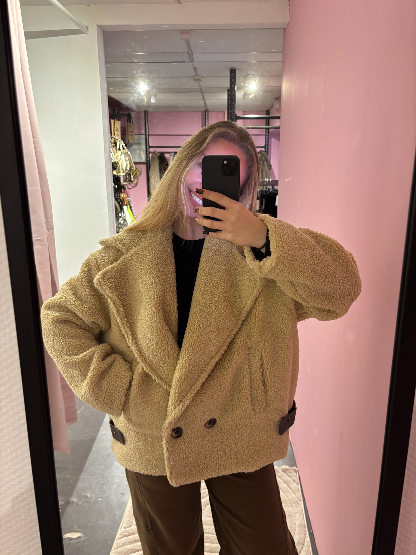 Veste Aviateur Teddy Beige
