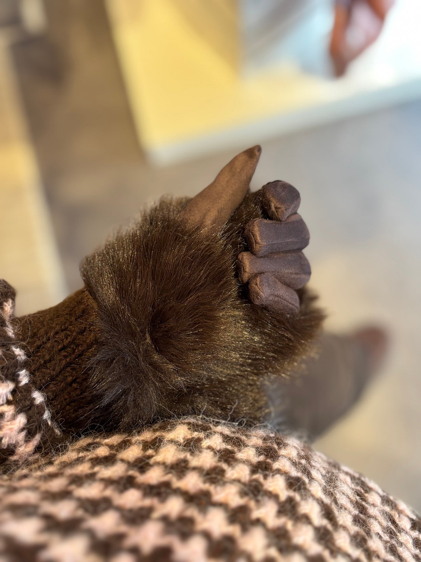 Gants fourrure choco