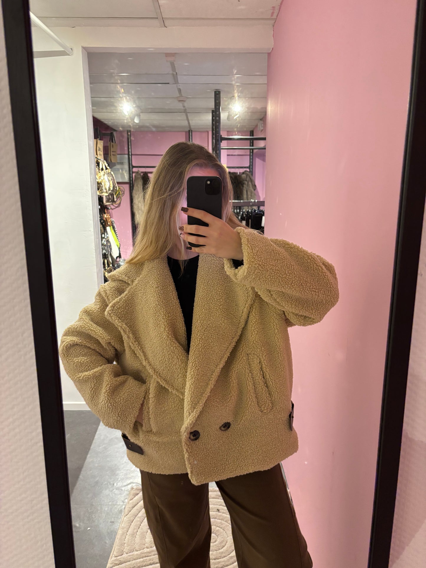 Veste Aviateur Teddy Beige