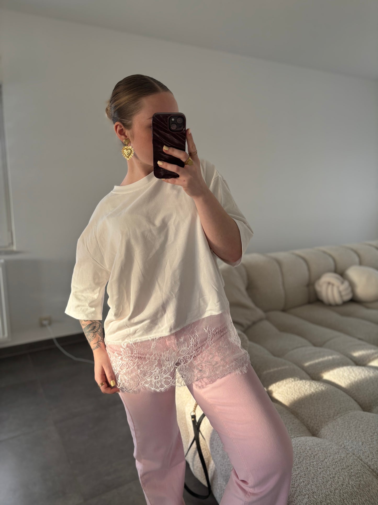 T shirt Juliette blanc dentelle