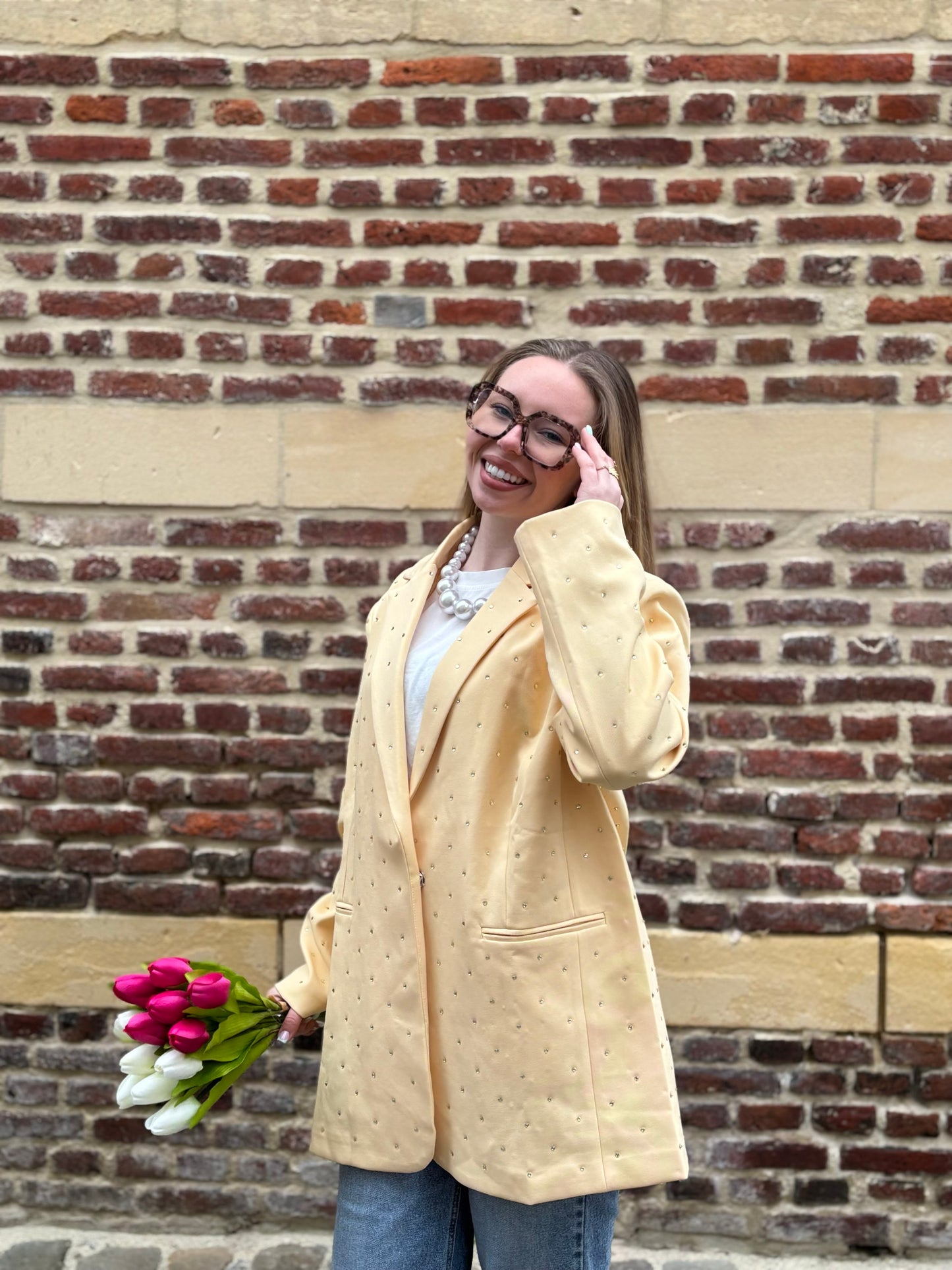 Blazer Soraya jaune à strass