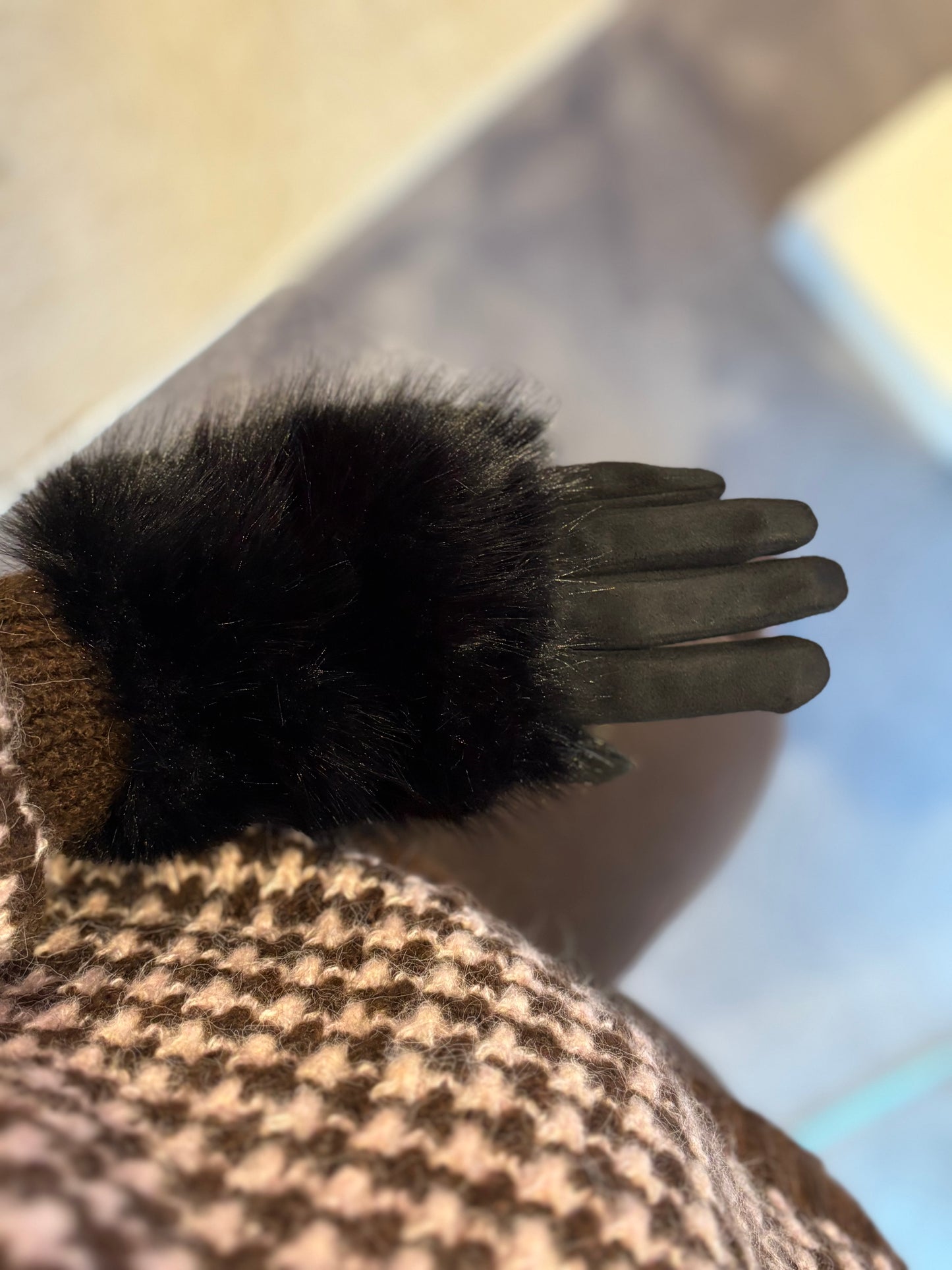 Gants fourrure noir