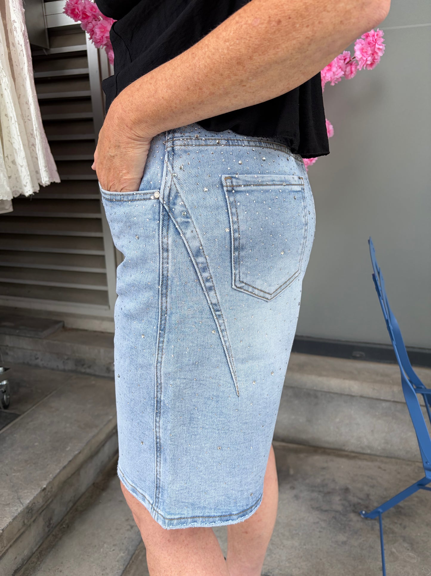 Bermuda jean strass