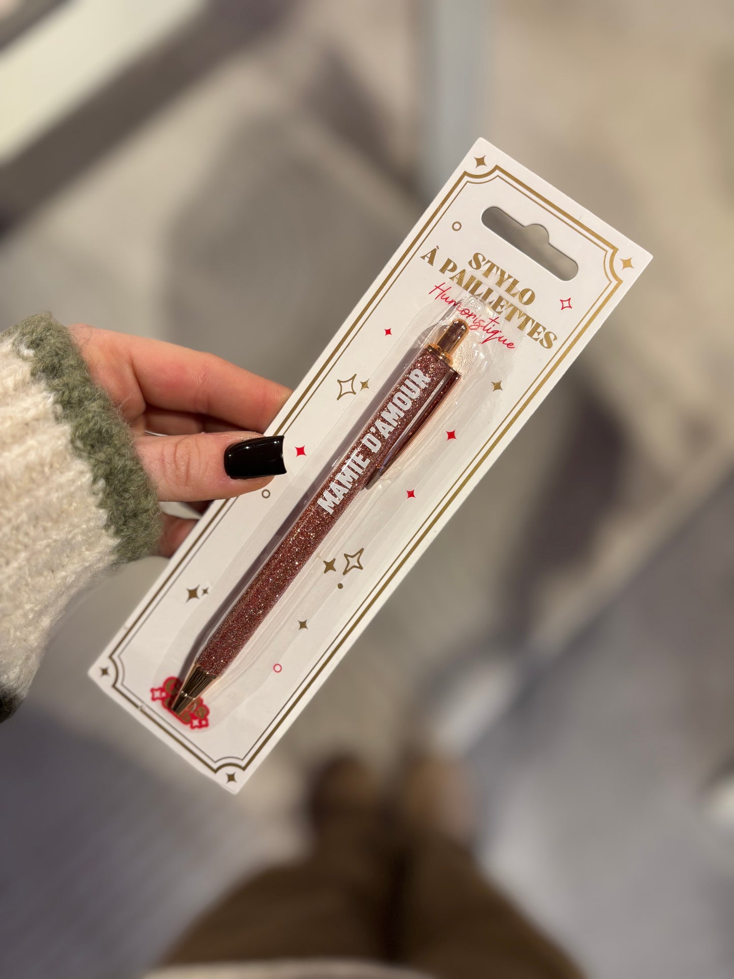 Bic à paillettes mamie d’amour