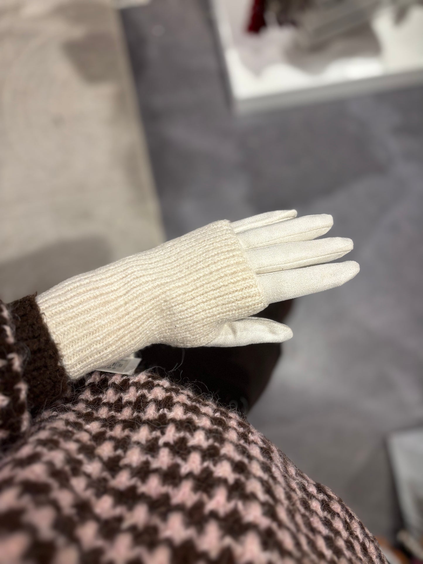 Gants mitaine 3 en 1 beige