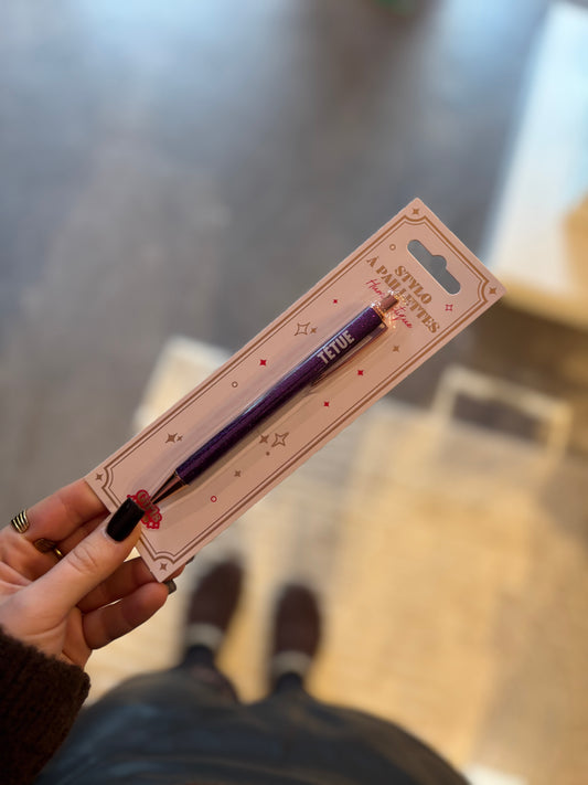 Bic à paillettes têtue