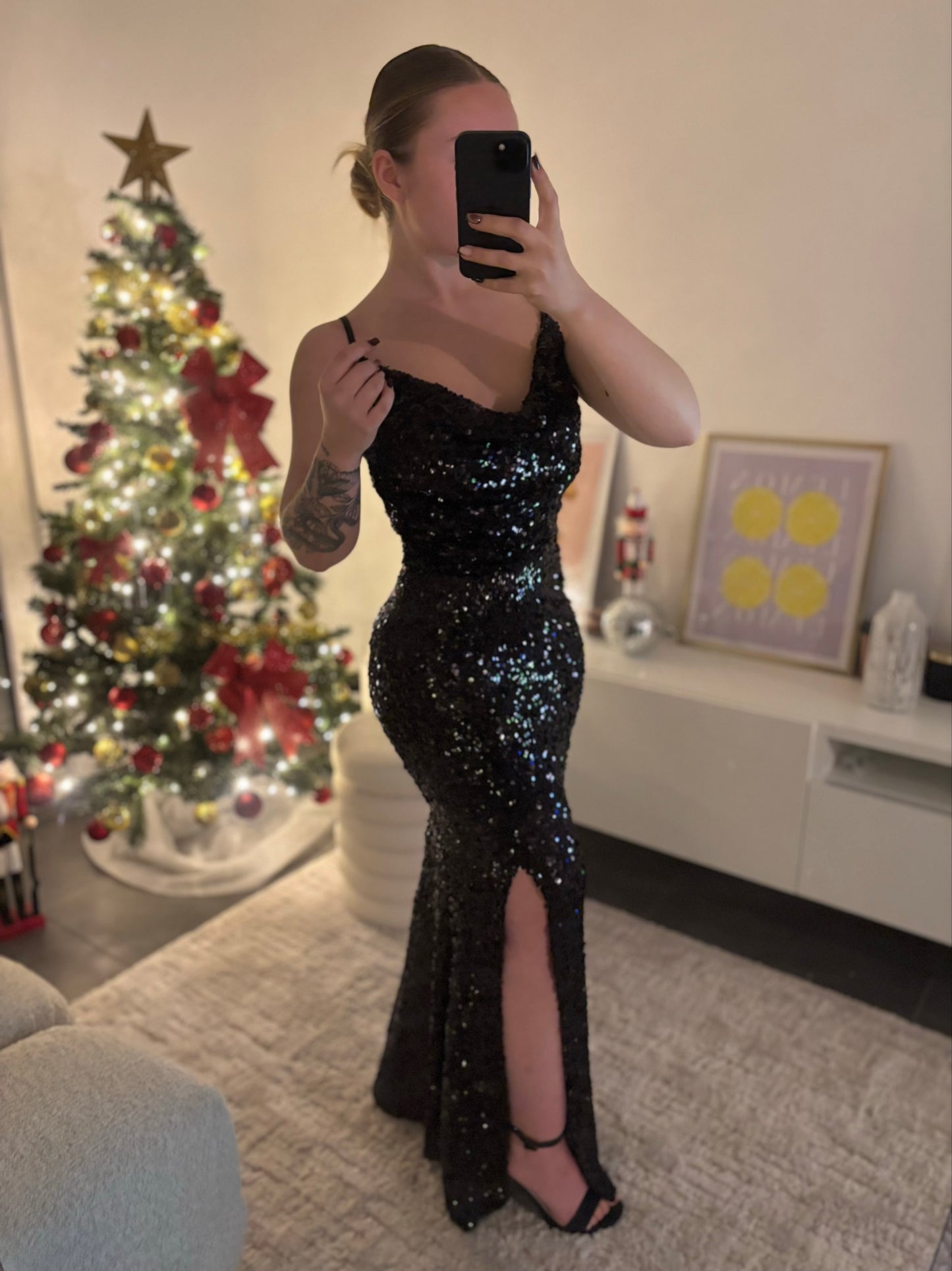 Robe Gala Noire sequins
