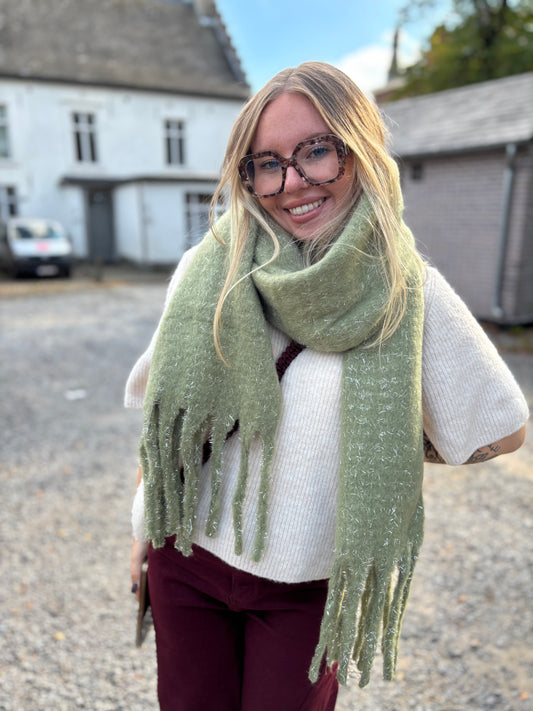 Écharpe Paillettes Verte Personnalisable