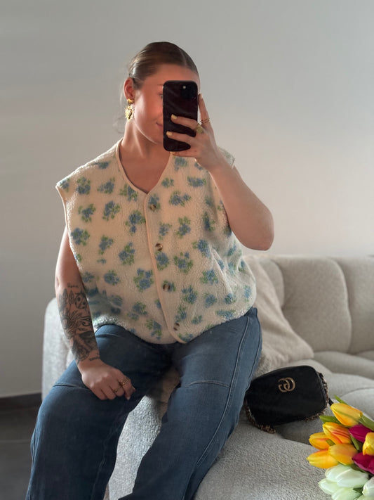 Gilet en Teddy Maya Bleu