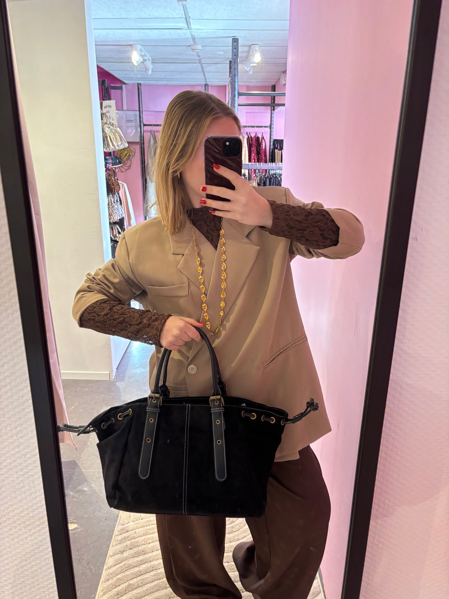 Grand Sac Sana suédine Noir