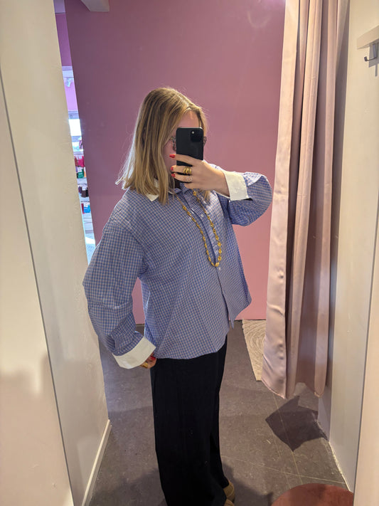 Chemise bleue carreaux Oversize