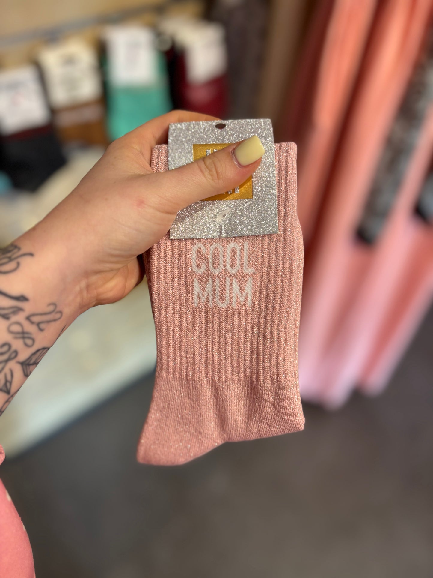 Chaussette à paillette cool mum