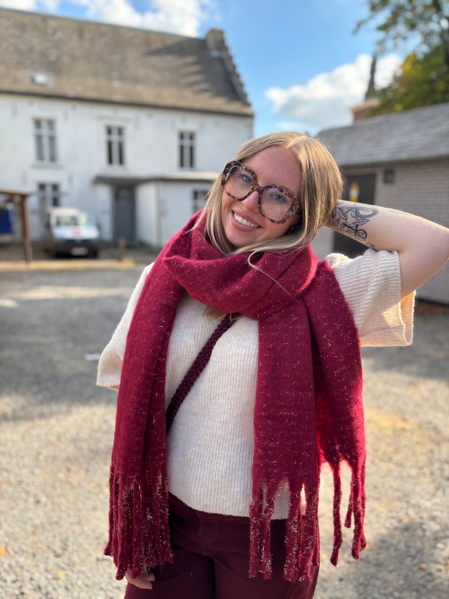 Écharpe Paillettes Bordeaux Personnalisable