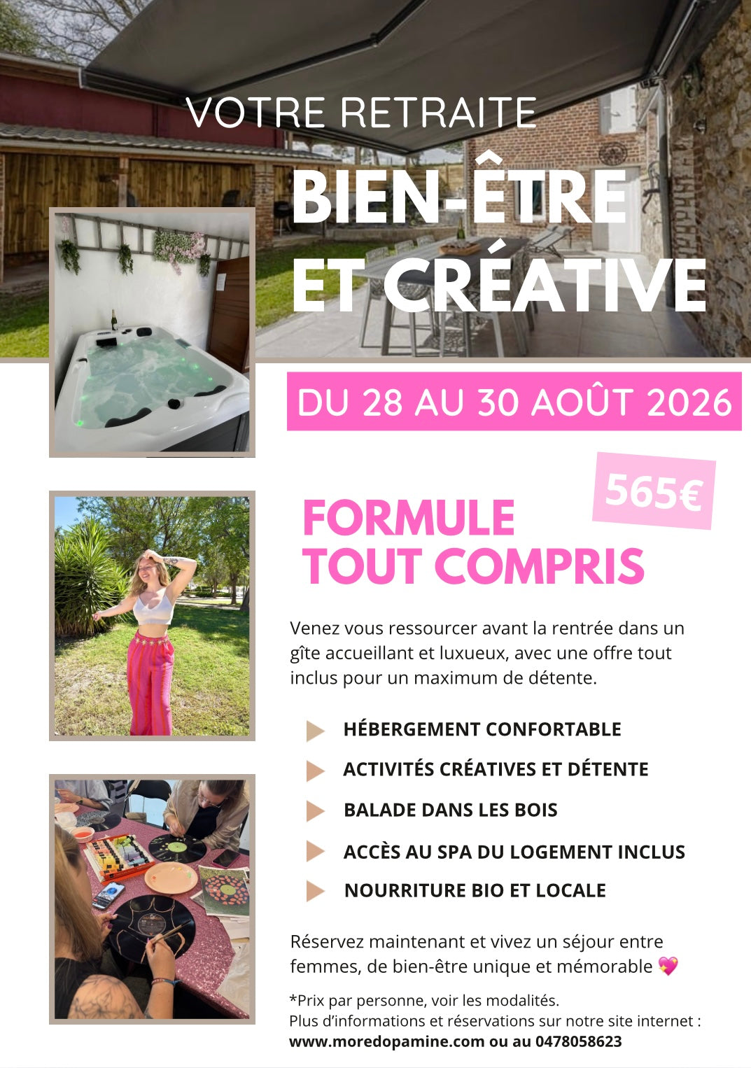 Retraite créative 100% féminine : Dopamine Week-end 28 au 30 août 🌈☀️💖