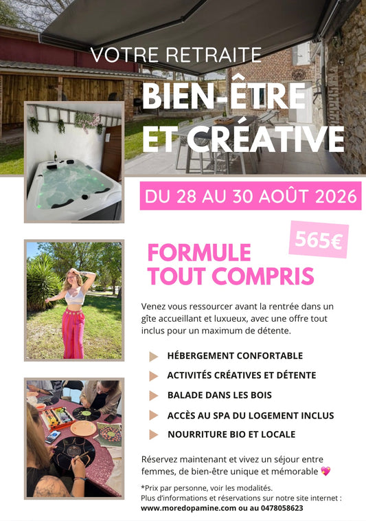 Retraite créative 100% féminine : Dopamine Week-end 28 au 30 août 🌈☀️💖
