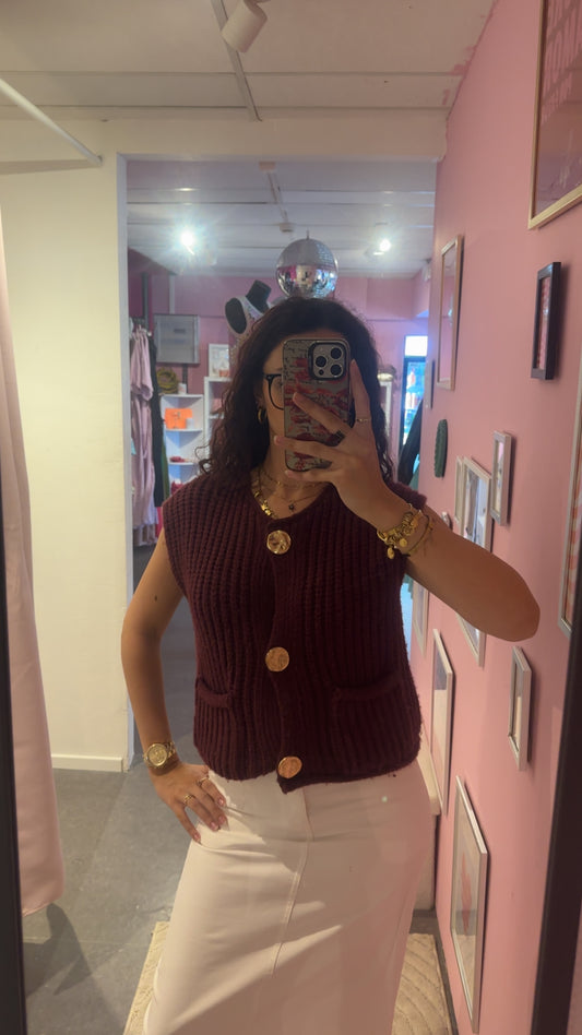 Gilet sans manches bordeaux