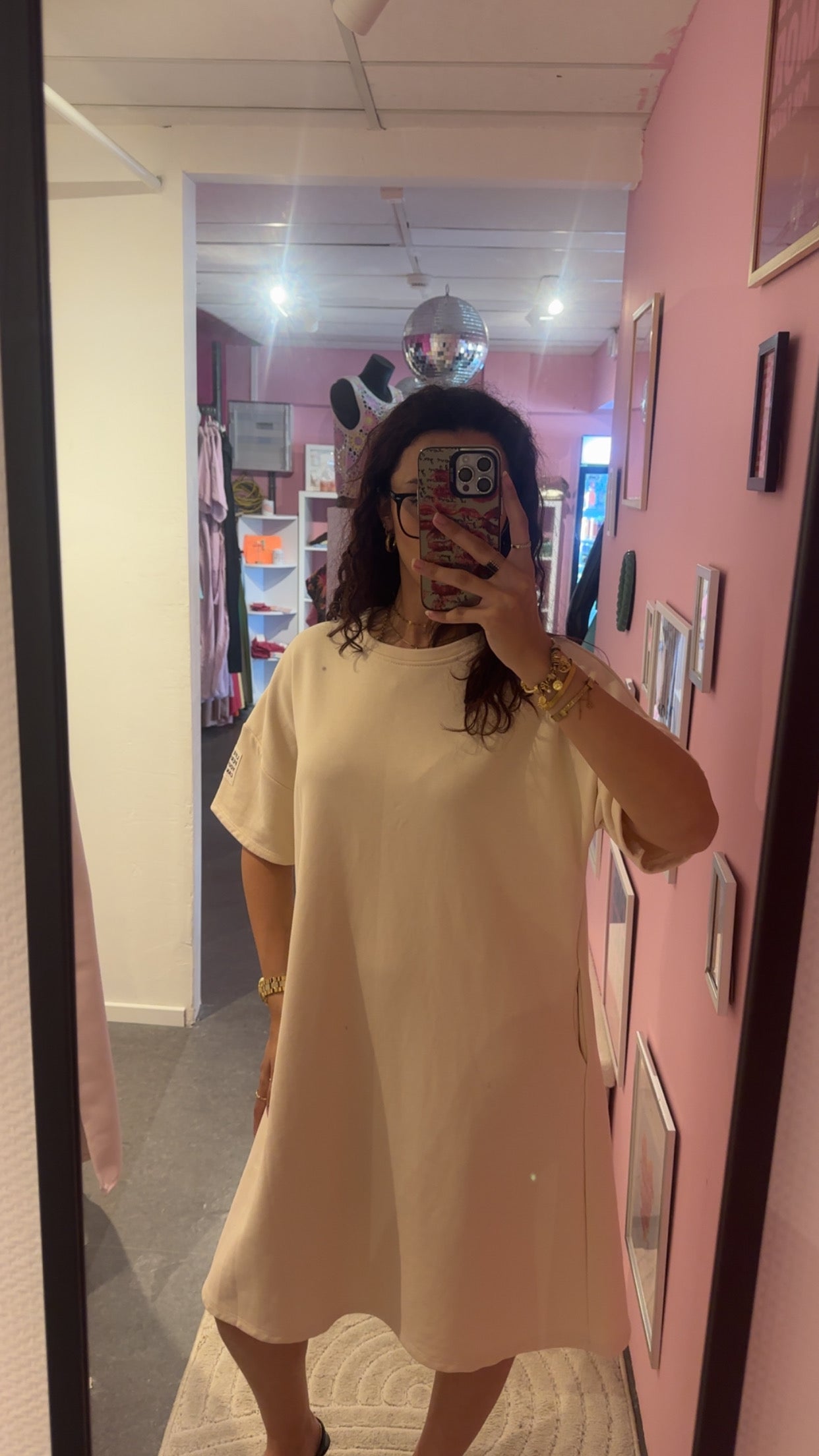 Robe pull beige