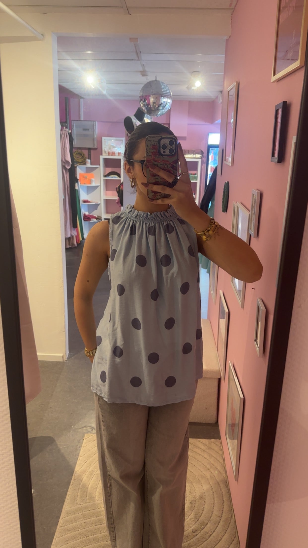 Top à pois divers coloris