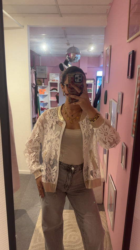 Bombers dentelle blanc