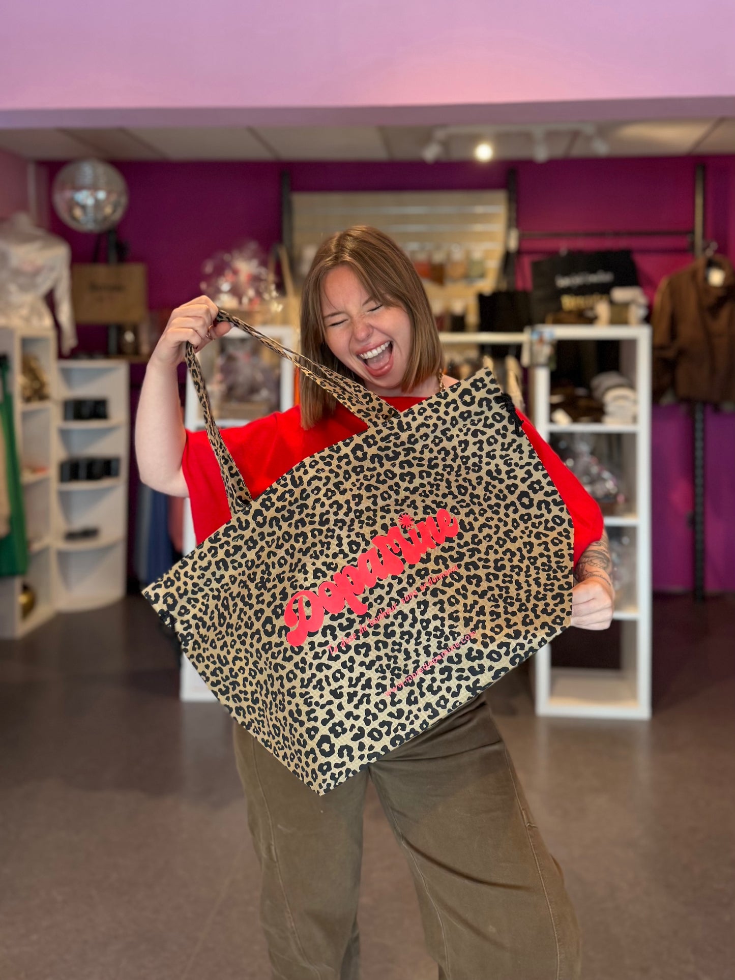 Grand Sac réutilisable Dopamine Leopard