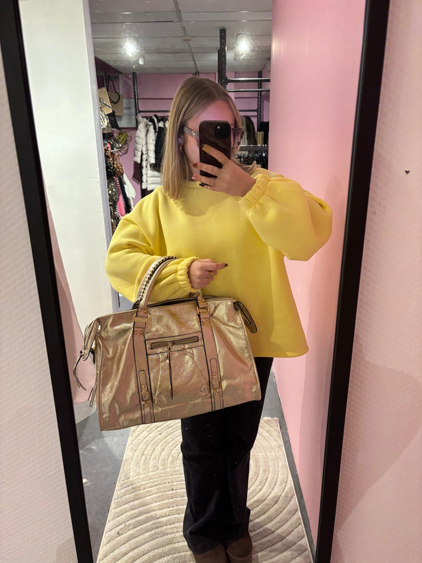 Grand sac Ciaga doré brillant XXL