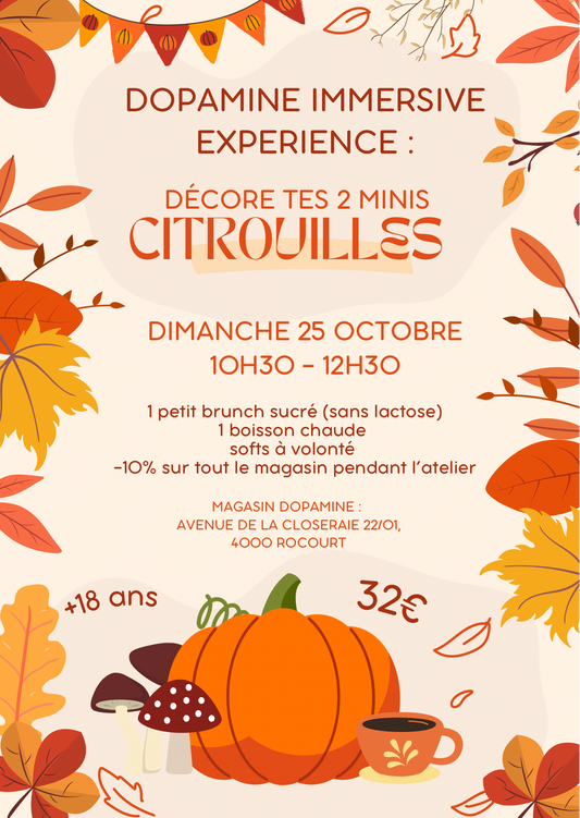 Dopamine immersive expérience Halloween : Peinture sur 2 minis citrouilles 🎃🍂🧡