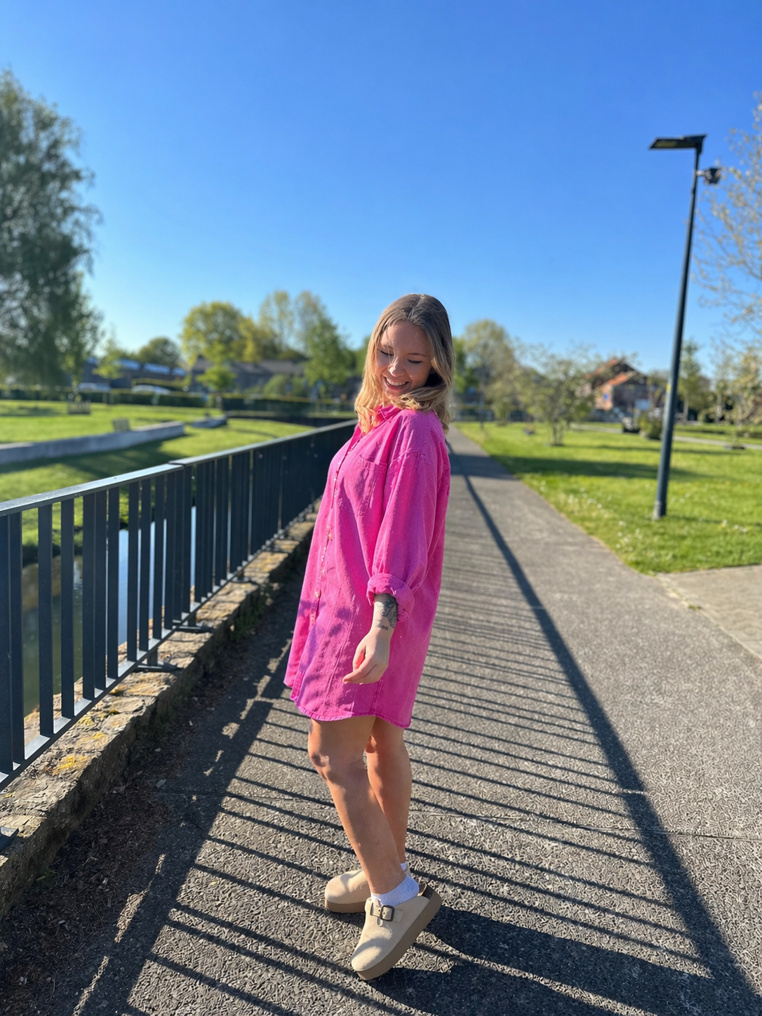 Robe Dopamine en Denim rose