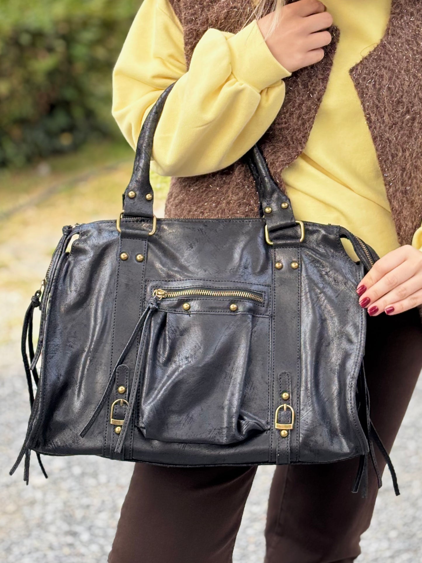 Sac Ciaga XXL Noir Brossé Cuir