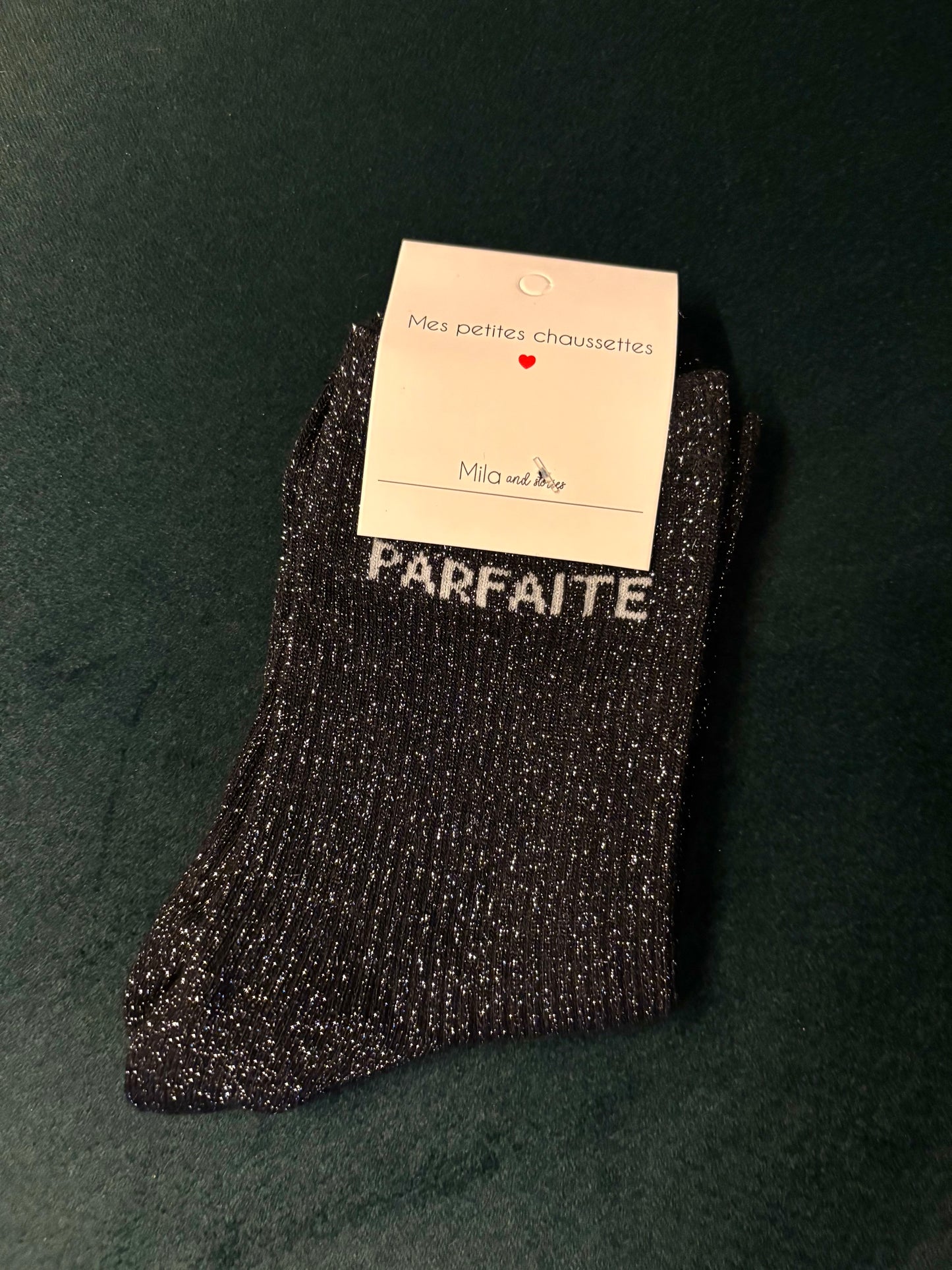 Chaussette à paillettes parfaite noire