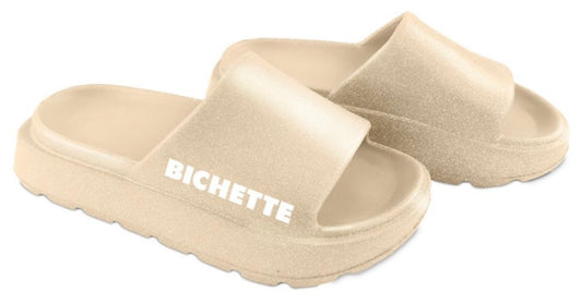 Claquette à paillettes bichette dorée