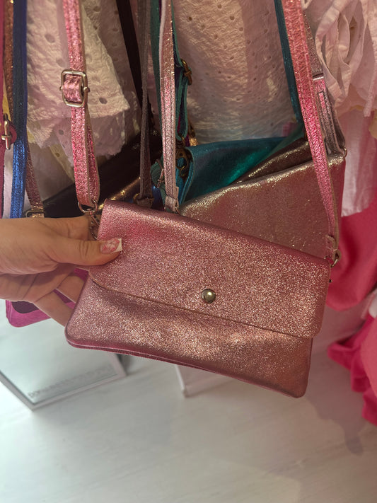 Sac pochette coco rose brillante