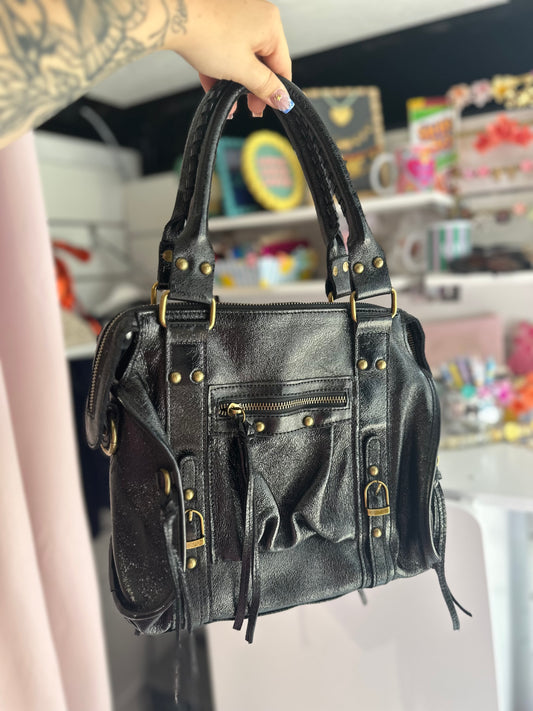 Ciaga Moyen Noir Brillant Cuir