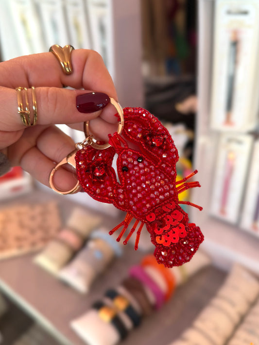 Porte clé homard sequins