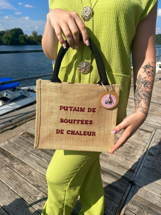 Petit sac en jute bouffées de chaleur