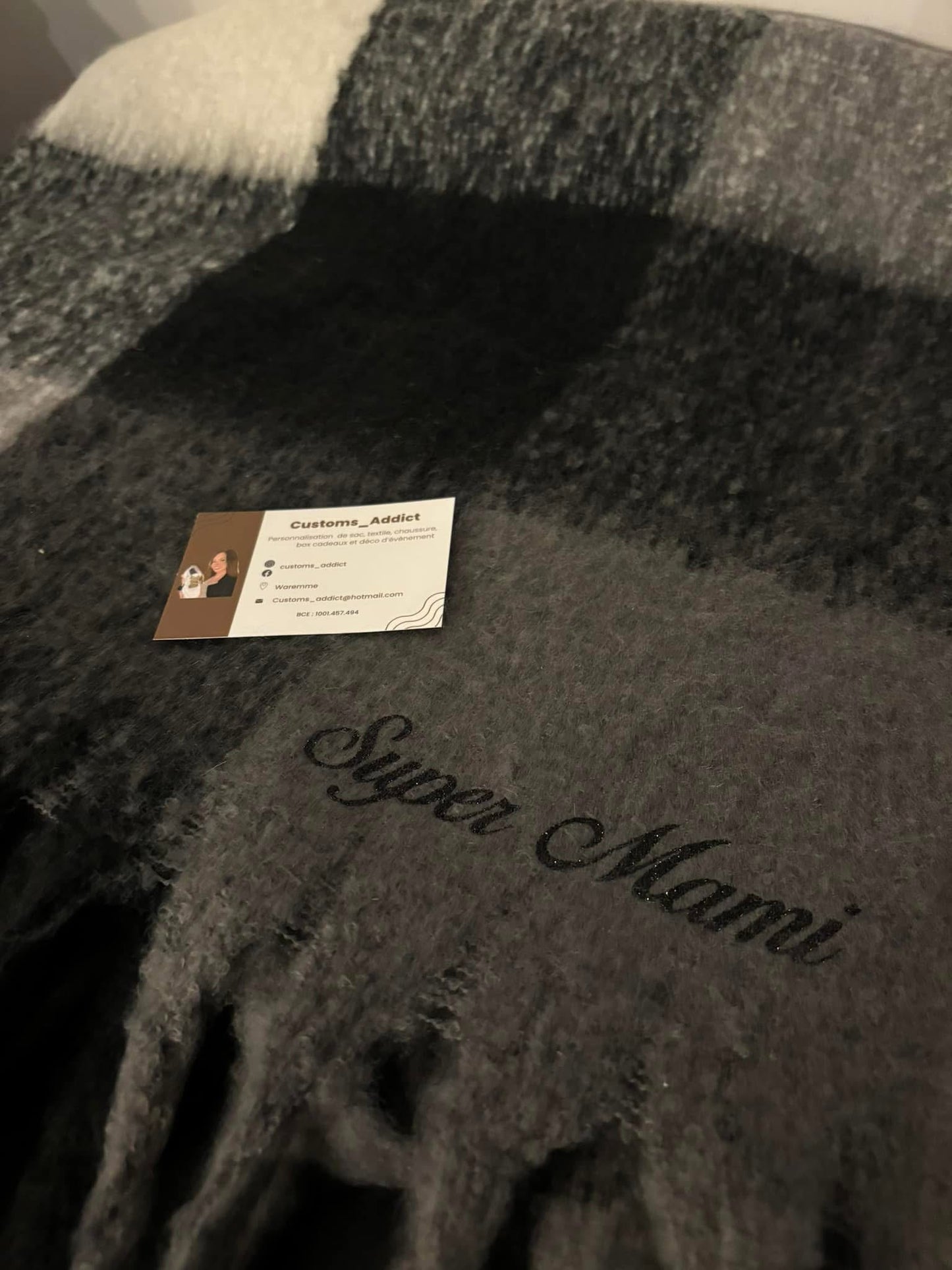 Écharpe Auburn Noire Personnalisable