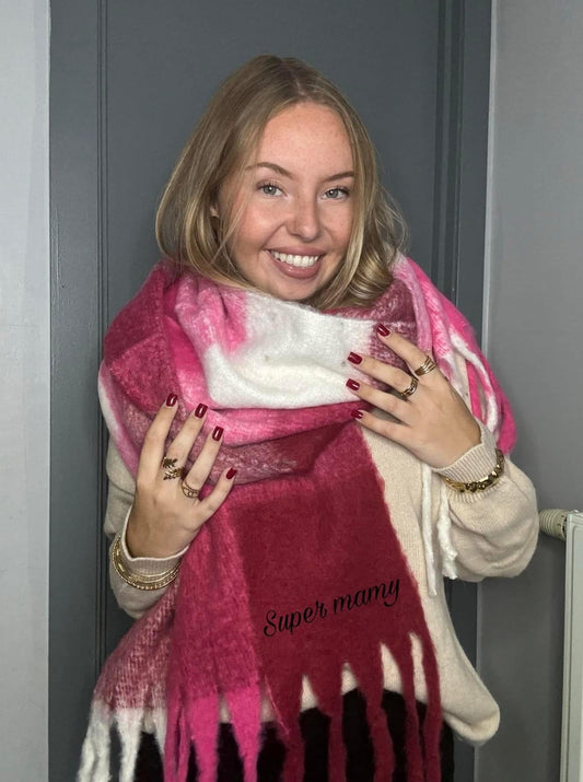 Écharpe Auburn Bordeaux-Rose Personnalisable