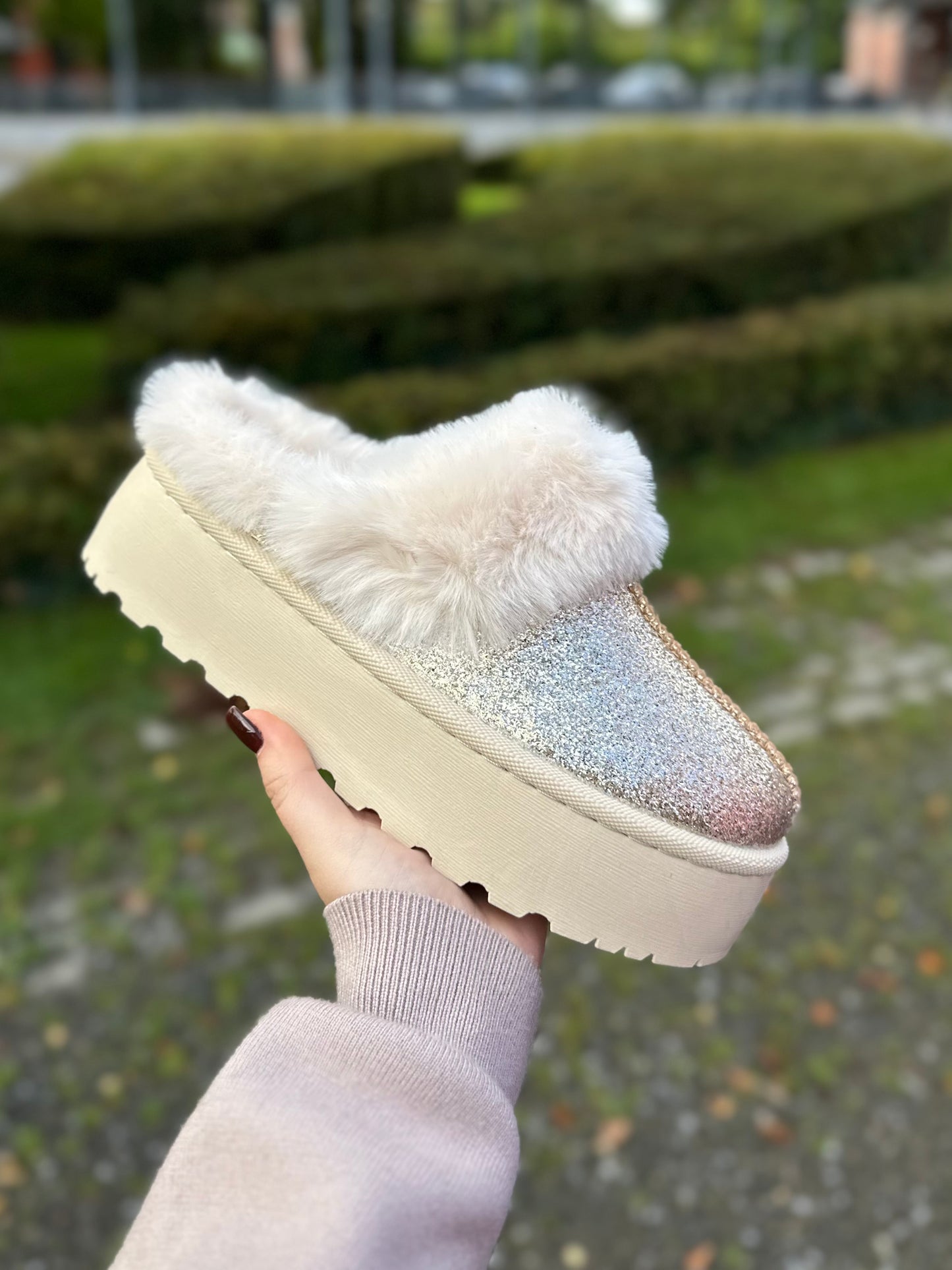 Chaussures Cozy Dorées paillettes