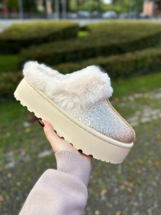 Chaussures Cozy Dorées paillettes