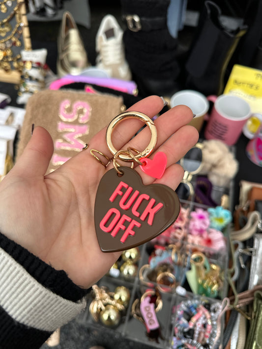 Porte clé fuck off cœur