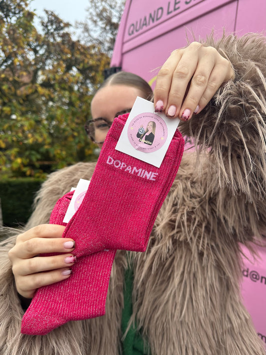 Chaussette à paillettes DOPAMINE fushia
