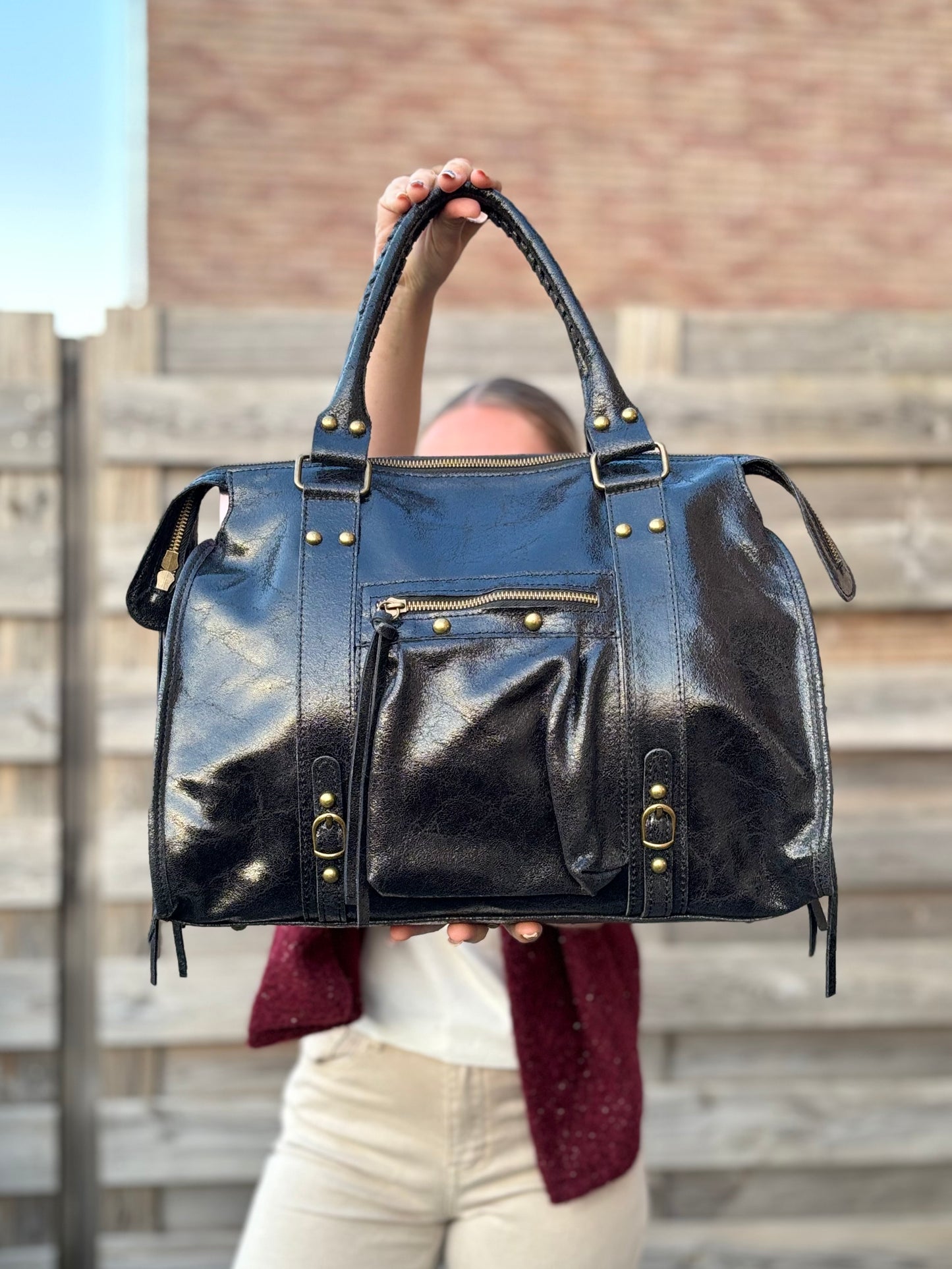 Sac Ciaga XXL Noir Brillant Cuir